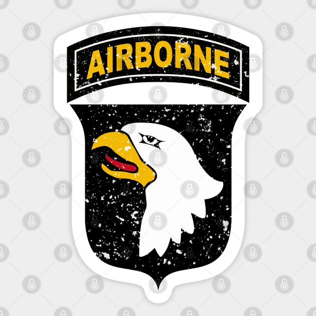 101st Airborne Division "Screaming Eagles" Vintage Insignia Sticker by Mandra